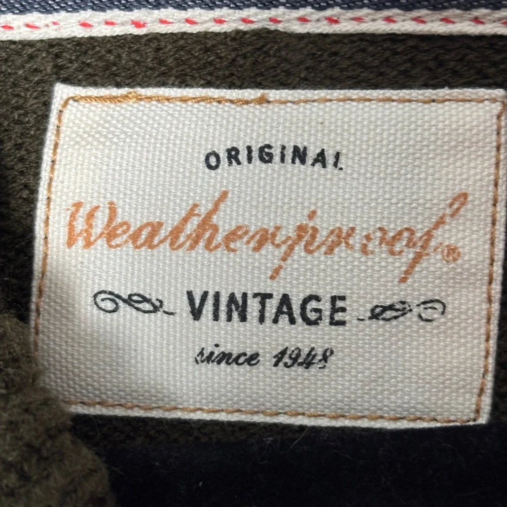 Weatherproof Vintage Mens XL Military Olive Shawl Collar Toggle Pullover Sweater